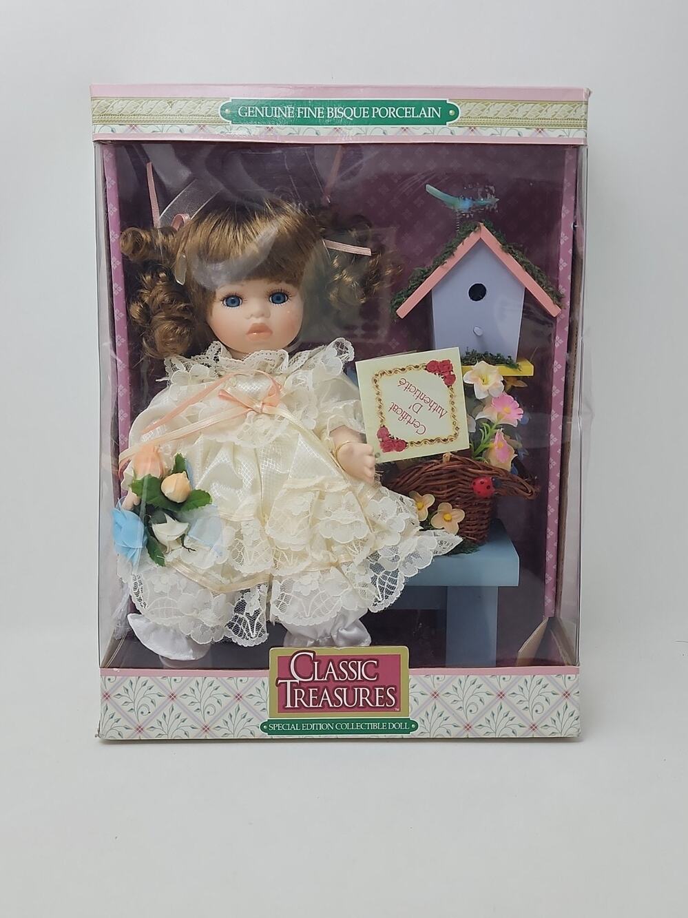 Classic Treasures Bisque Porcelain Doll Special Edition Collectible Yellow Dress